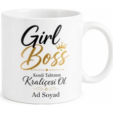 Tupya Gift Girl Boss Yazılı Kız Patronlara Özel Motivasyon Ingilizce Kupa Bardak Hediye