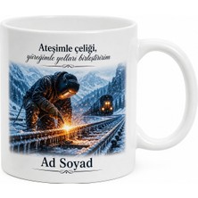 Tupya Gift Demiryolu Ray Kaynakçısı Donan Rayları Ateşle Birleştiren Kupa Bardak Hediye