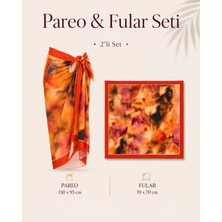 Tarzını Seç Premium Solaris Desenli 2’li Pareo ve Fular Seti 150X95 cm / 70X70 cm