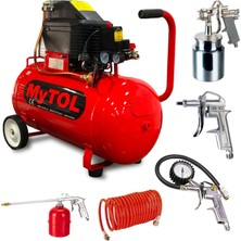 Mytol 50 Litre Hava Kompresörü 2 Hp 8 Bar Yüksek Performanslı Havalı Set ile Kullanım