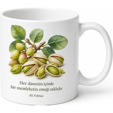 Tupya Gift Antep Fıstığı Temalı Baskılı Kupa Bardak Hediye Özel Tasarım Porselen