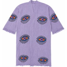 Orbit Müslin Kimono Bornoz, Saçaklı Plaj Elbisesi, Yazlık Sabahlık, Hafif Kurulanma Örtüsü, Spa Hamam Havuz ve Tatil Kullanımı