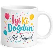 Tupya Gift Doğum Günü Hediyesi Iyi Ki Doğdun Yazılı Isimli Renkli Seramik Kupa Bardak