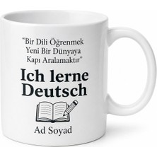 Tupya Gift Almanca Öğreniyorum Yazılı Baskılı Kupa Bardak Dil Eğitimi Hediye