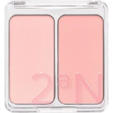 2AN Dual Cheek | Doğal ve Canlı Görünüm Sağlayan Ikili Toz Allık | 02 Love, Rosy