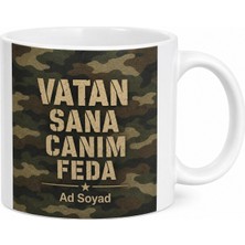 Tupya Gift Askerlere Hediye Kamuflaj Desenli Kişiye Özel Baskılı Kupa Bardak
