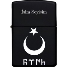 UltraMint Ay Yıldız Türk Desenli Kişiye Özel Isimli Benzinli Metal Çakmak