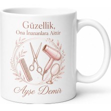 Tupya Gift Güzellik Salonu Müşteri Ikram Kupası Özel Tasarım Porselen Bardak Hediye