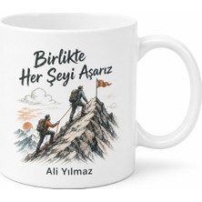 Tupya Gift Birlikte Her Şeyi Aşarız Dağ Tırmanışı Çizimli Hedef Ortağım Kupası Hediye
