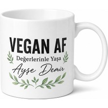 Tupya Gift Vegan Af Yazılı Çok Vegan Kupa Bardak Vegan Hediye Porselen Kupa