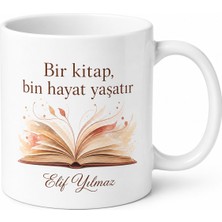 Tupya Gift Kitap Sever Için Mesajlı Hediyelik Baskılı Kupa Bardak Okuma Keyfi Hediyesi
