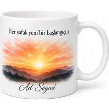 Tupya Gift Isimli Şafak Temalı Özel Baskılı Kupa Bardak Hediye Porselen Mug