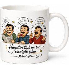 Tupya Gift Dayı Için Karikatür Desenli Baskılı Kupa Bardak Komik Mizah Hediyesi