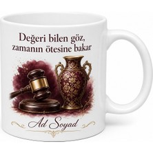 Tupya Gift Müzayede Yöneticisine Hediye Antika Çekiç Vuran Özel Tasarım Baskılı Porselen Kupa Bardak