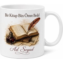 Tupya Gift Klasik Edebiyat Tüy Kalem Eski Kitap Kokusuna Aşık Okur Baskılı Kupa Bardak Hediye