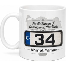 Tupya Gift Kişiye Özel Arkadaşa Memleket Plakalı Kupa Bardak Isimli Hediye