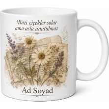 Tupya Gift Kurutulmuş Çiçek Biriktirenlere Kitap Arası Papatya Hüzün Kupası Hediye Bardak