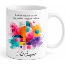 Tupya Gift Renkli Tasarım Seven Için Kişiye Özel Isimli Baskılı Kupa Bardak Karışık Desenli Hediye
