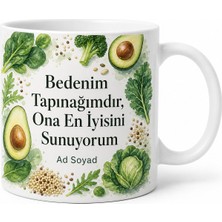 Tupya Gift Glutensiz Yaşam Sağlıklı Beden Fit Yaşam Özel Tasarım Seramik Kupa Bardak Hediye
