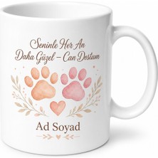 Tupya Gift Isme Özel Can Dostum Yazılı Baskılı Porselen Kupa Bardak Hediye