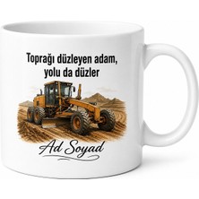 Tupya Gift Greyder Operatörü Toprağı Düzleyen Inşaat Emektarı Isim Yazılı Kupa Bardak Hediye