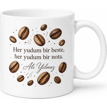 Tupya Gift Baristalara Özel Kahve Çekirdeği Desenli Tasarım Kupa Bardak Hediye