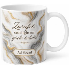 Tupya Gift Mermer Desenli Lüks Kupa Bardak Özel Tasarım Porselen Hediye Mug
