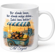 Tupya Gift Midye Dolmacıya Sahil Yürüyüşü Bekleyenlere Limon Sıkılmış Kupa Bardak Hediye