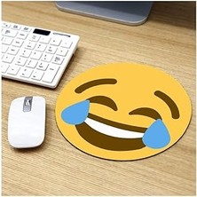 Uravas Store Hediyesepeti Gülen Surat Emoji Tasarımlı Mousepad 20 x 20 cm