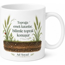 Tupya Gift Tarım Ziraat Mühendisine Çiftçinin Danışmanı Temalı Özel Tasarım Hediye Kupa Bardak
