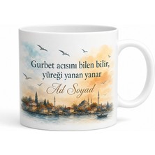 Tupya Gift Gurbetçiye Hediye Isimli Gurbet Acısı Yazılı Özel Baskılı Porselen Kupa Bardak