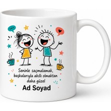 Tupya Gift Kişiye Özel Isimli Kafa Dengi Arkadaşım Tasarımlı Esprili Kupa Bardak Hediye