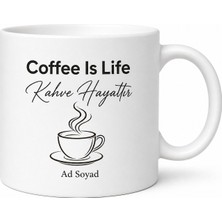 Tupya Gift Coffee Is Life Yazılı Kahve Hayattır Kupa Bardak Kahve Severler Için Hediye