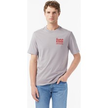 Scotch&soda Regular Fit Front Back Erkek Gri T-Shirt