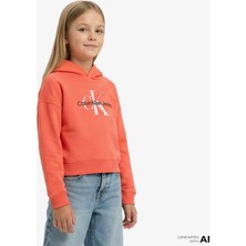 Calvin Klein Embro Logo Çocuk Turuncu Sweatshirt