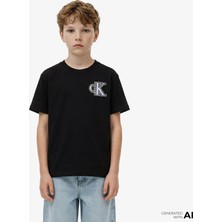 Calvin Klein Festive Graphic Çocuk Siyah T-Shirt