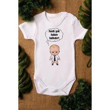 Eydu Baby Ağlamıyorum Akşam Yemeği Siparişi Veriyorum Bebek Body Çıtçıtlı Badi Zıbın 5173