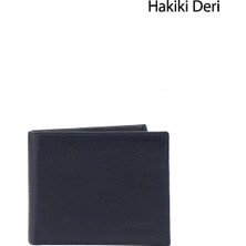Gönderi(r) Erkek Lacivert  Hakiki Deri Yatay Cüzdan