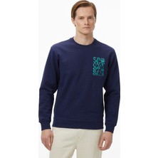Scotch&soda Left Chest Logo Erkek Lacivert Sweatshirt