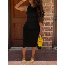 Modi Kadın Bodycon Midi Boy Dalgıç Elbise
