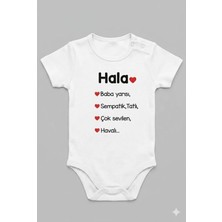 Eydu Baby Beni Yavaşça Halama Ver Baskılı Kısa Kollu Çıtçıtlı Bebek Body Badi