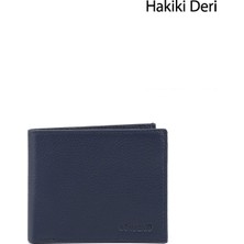 Gönderi(r) Erkek Lacivert  Hakiki Deri Yatay Cüzdan