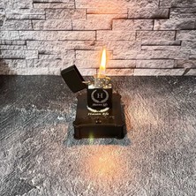 UltraMint Kişiye Özel Siyah Metal Benzinli Çakmak, Sevgili, Babalar Günü, Öğretmen Hediyesi