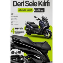 Motobros Motosiklet Koltuk Kılıfı Sym Joymax Leatherfit Deri Motosiklet Sele Kılıfı Motor Sele Kılıfı Su Geçirmez