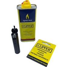 UltraMint Full Metal Siyah Benzinli Çakmak + 9'lu Çakmak Taşı Hediyeli
