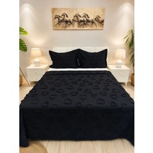 D'niss Home Kalp Desen 3 Parça Çift Kişilik Yatak Örtüsü