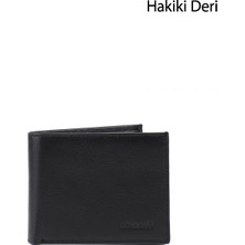 Gönderi(r) Erkek Siyah  Hakiki Deri Yatay Cüzdan