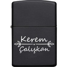 UltraMint Kişiye Özel Zippo Tarzı Benzinli Çakmak Siyah Renk