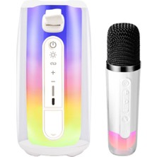 Bezos Pluse 7 Mikrofonlu Rgb Kablosuz Hoparlör - Beyaz