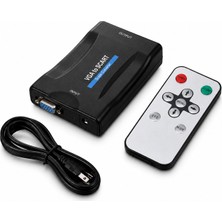 Microcase VGA To Scart Görüntü Dönüştürücü 3.5mm Ses Girişli Kumandalı AL5749